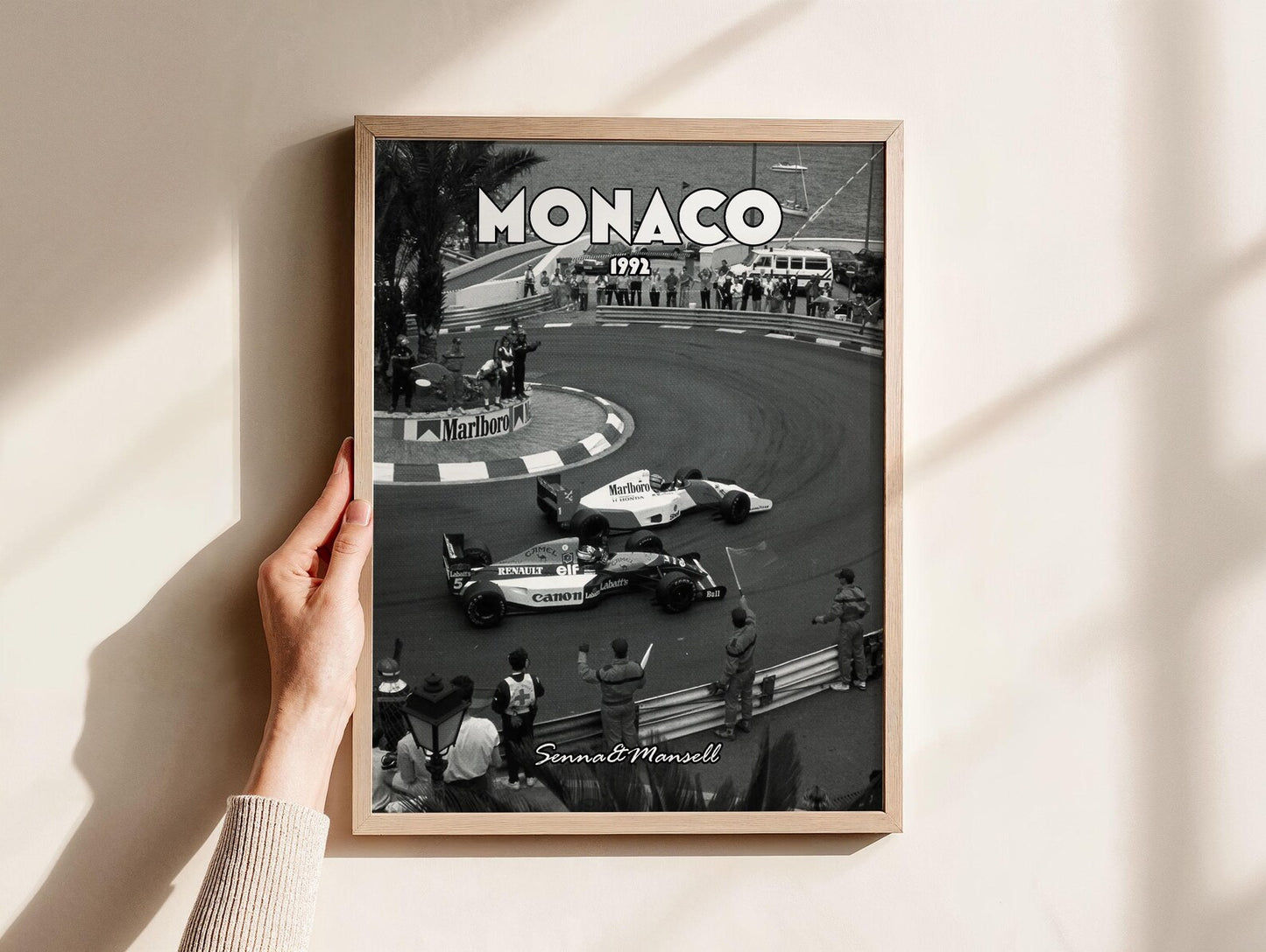Senna vs Mansell Monaco 1992 Poster – Formula 1 Wall Art
