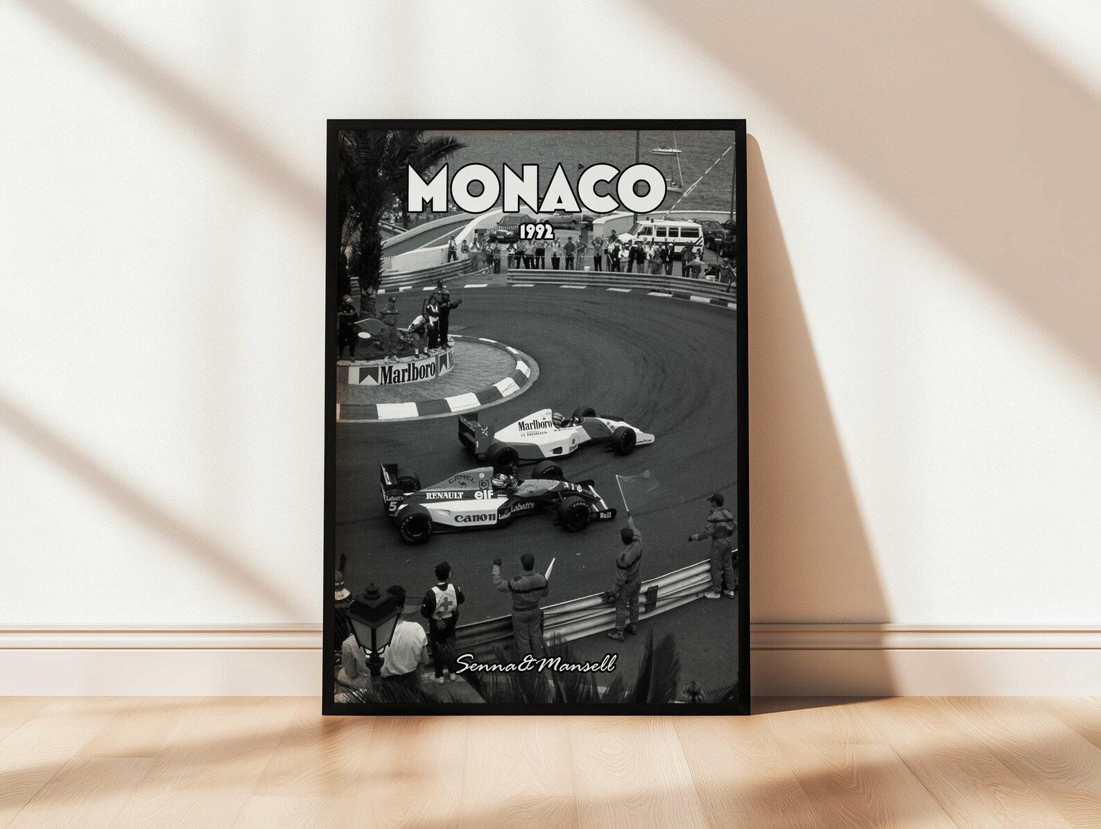 Senna vs Mansell Monaco 1992 Poster – Formula 1 Wall Art – RaceVortex
