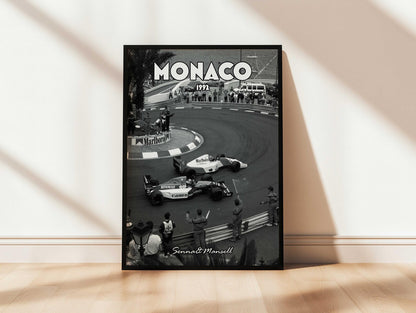 Senna vs Mansell Monaco 1992 Poster – Formula 1 Wall Art