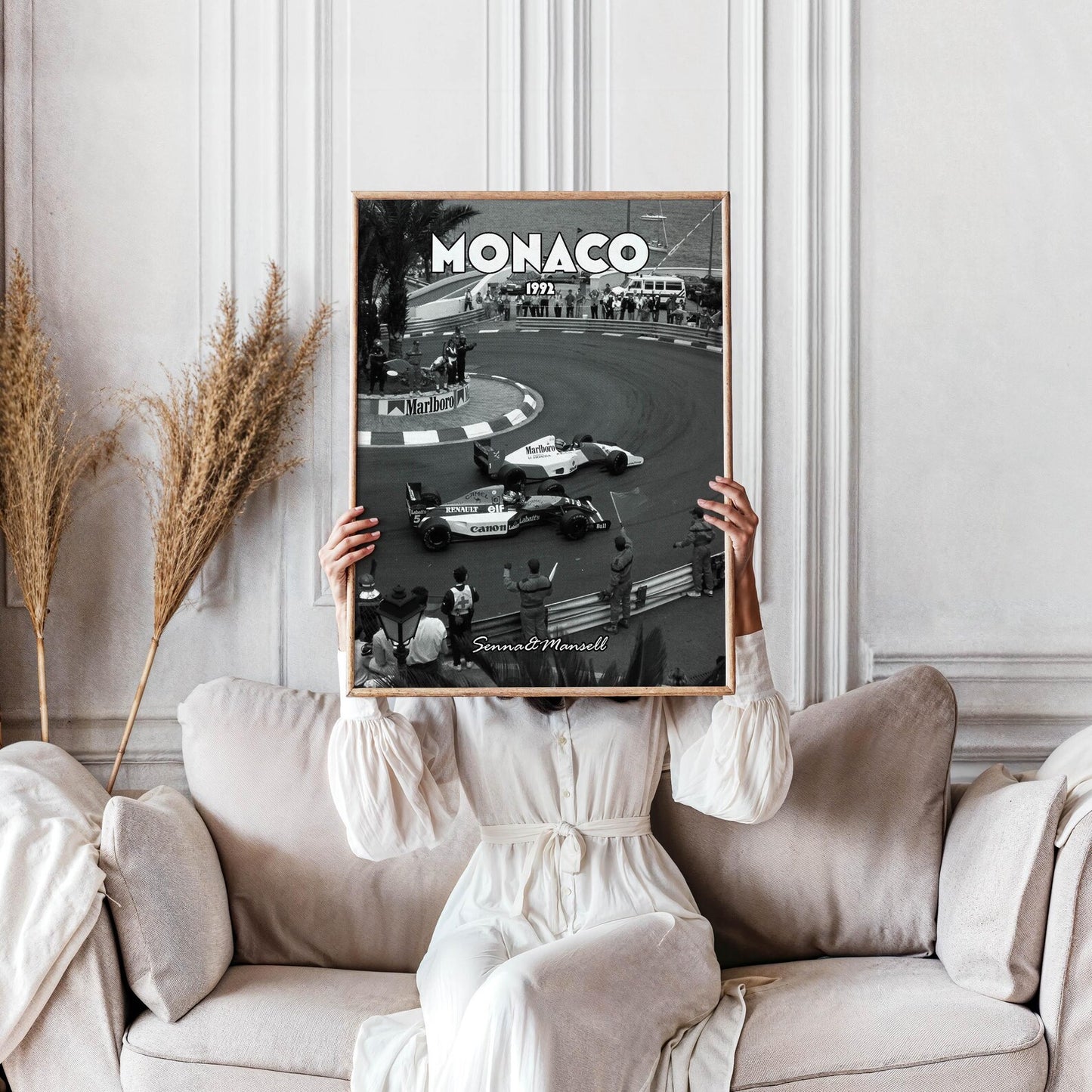 Senna vs Mansell Monaco 1992 Poster – Formula 1 Wall Art
