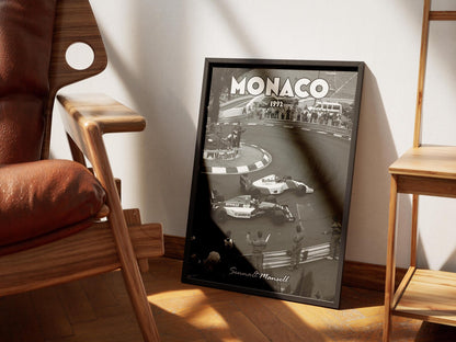 Senna vs Mansell Monaco 1992 Poster – Formula 1 Wall Art