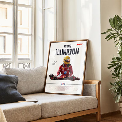 Lewis Hamilton Ferrari Poster – Formula 1 F1 Wall Art