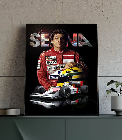 Ayrton Senna Poster F1 Wall Art – Racing Legend Print