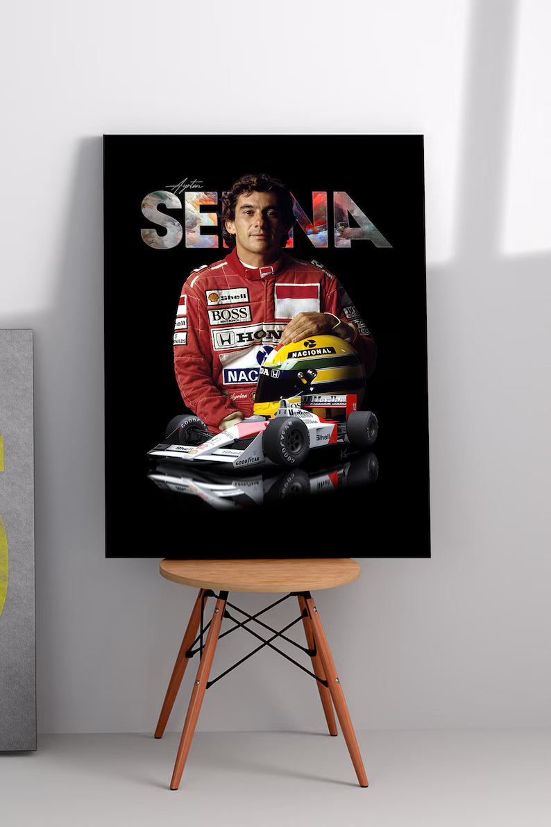 Ayrton Senna Poster F1 Wall Art – Racing Legend Print