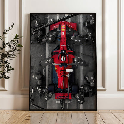 Ferrari F1 Pit Stop Poster – Formula 1 Wall Art